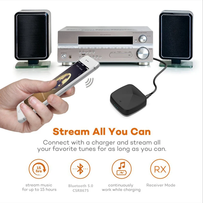 Аудиопередатчик VAORLO CSR8675 Bluetooth 5 0 ресивер Aptx HD/LL с низкой задержкой беспроводной