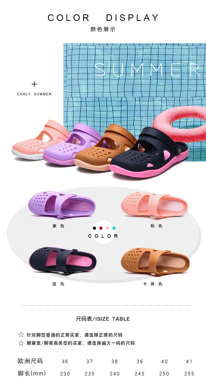 

Sandals For Womne 2021 Women Sandals Summer Hole Shoes Rubber Clogs Men EVA Garden Shoes Black Beach Flat Sandals Slippers