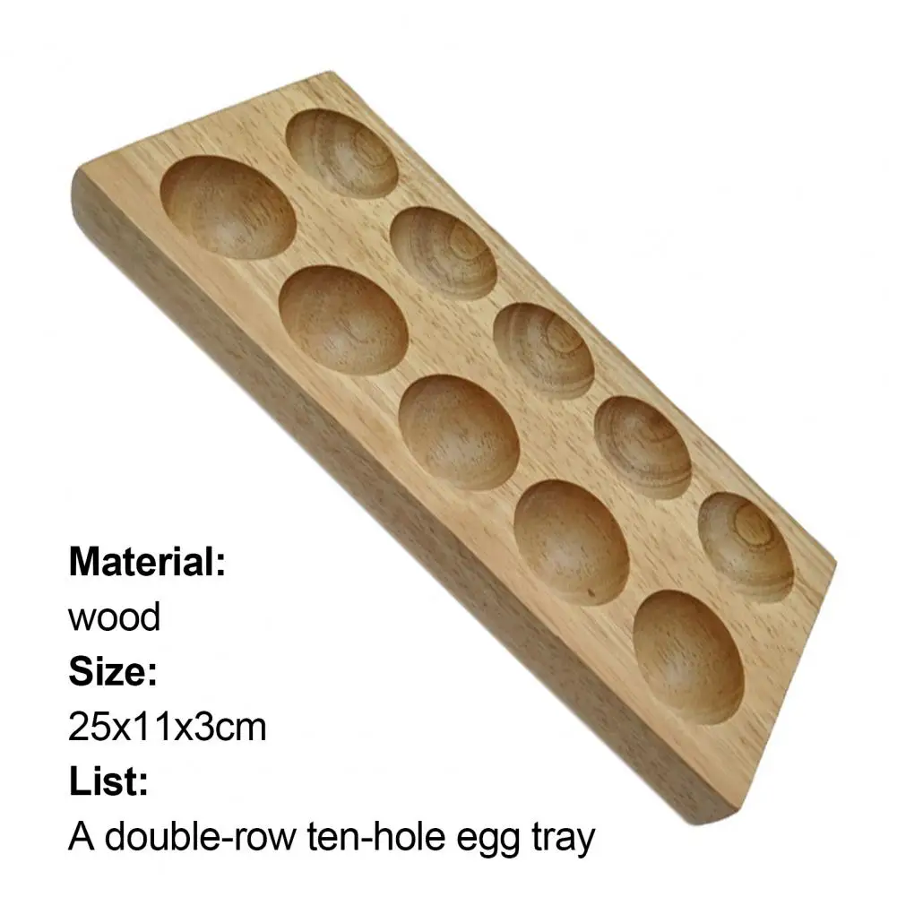 

60% Dropshipping!!Wooden Egg Holder Multifunction Convenient DIY 10 Grids Double Row Eggs Storage Plate for Home