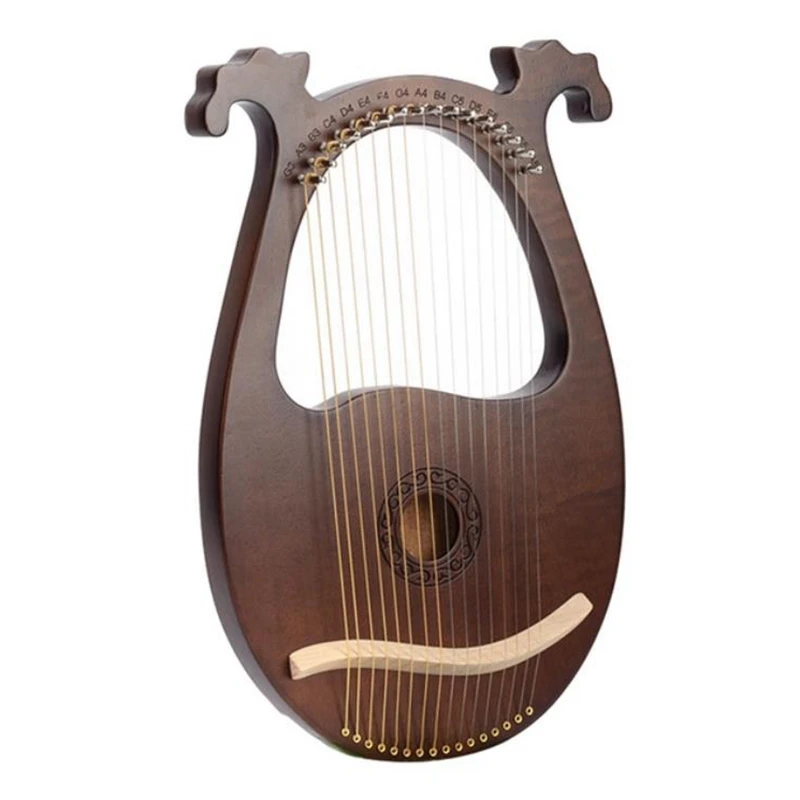 

Lyre Harp, струнный инструмент из красного дерева на 16 струн с ключом для настройки и запасными струнами для начинающих музыкальных любителей и ...