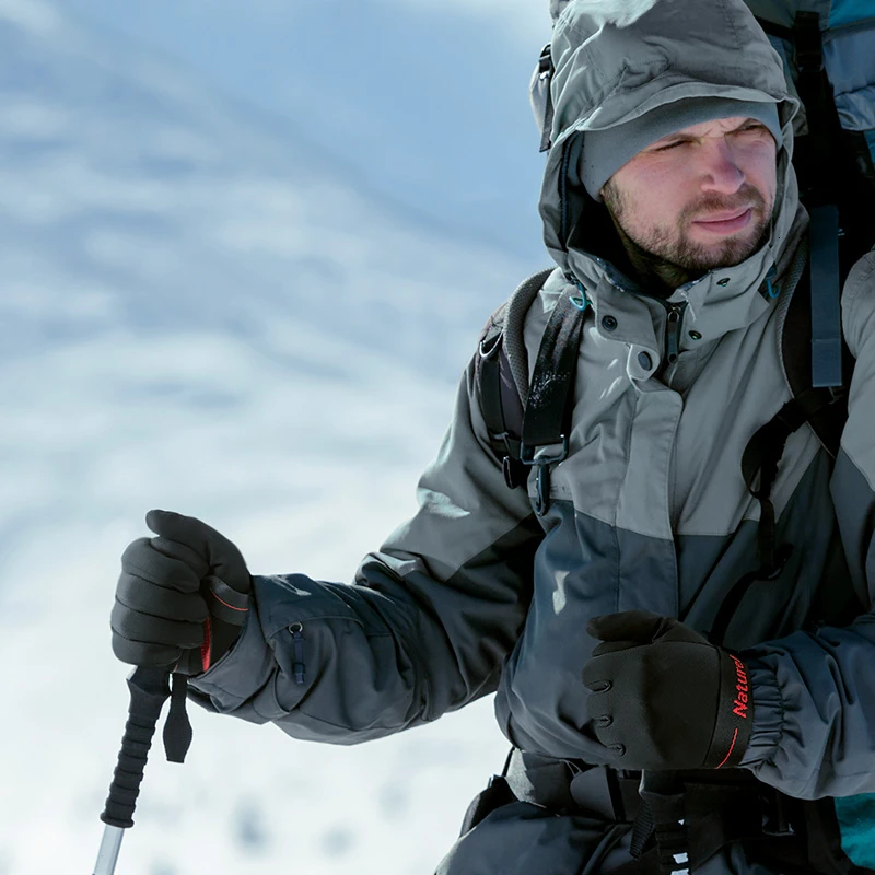 Naturehike 75% белый утиный пух водонепроницаемый сохраняет тепло вниз Мягкий корпус лыжные перчатки также для езды на велосипеде лыжах утолщение Нескользящие перчатки