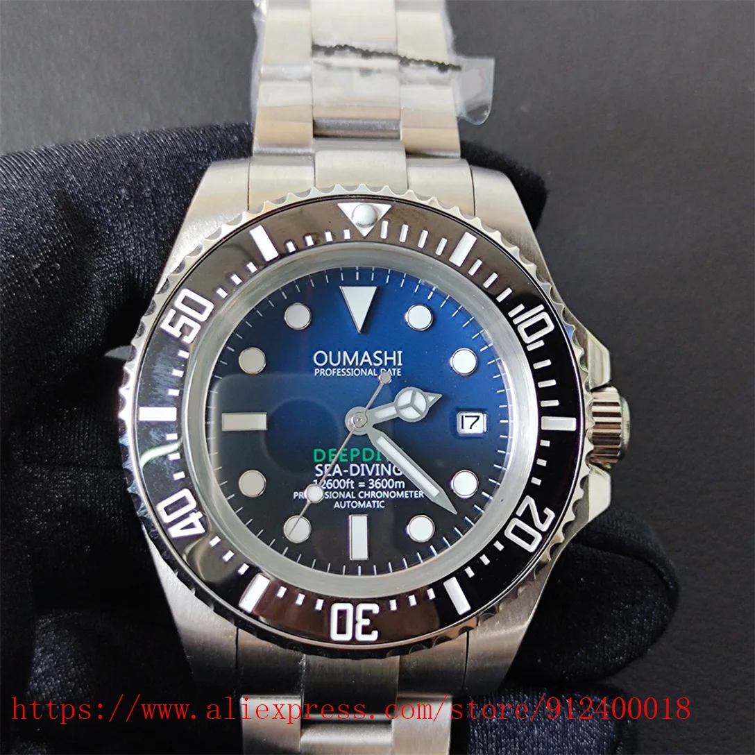 

OUMASHI 44mm men's automatic mechanical watch men's super luminous stainless steel sea Miyota 8215 watch