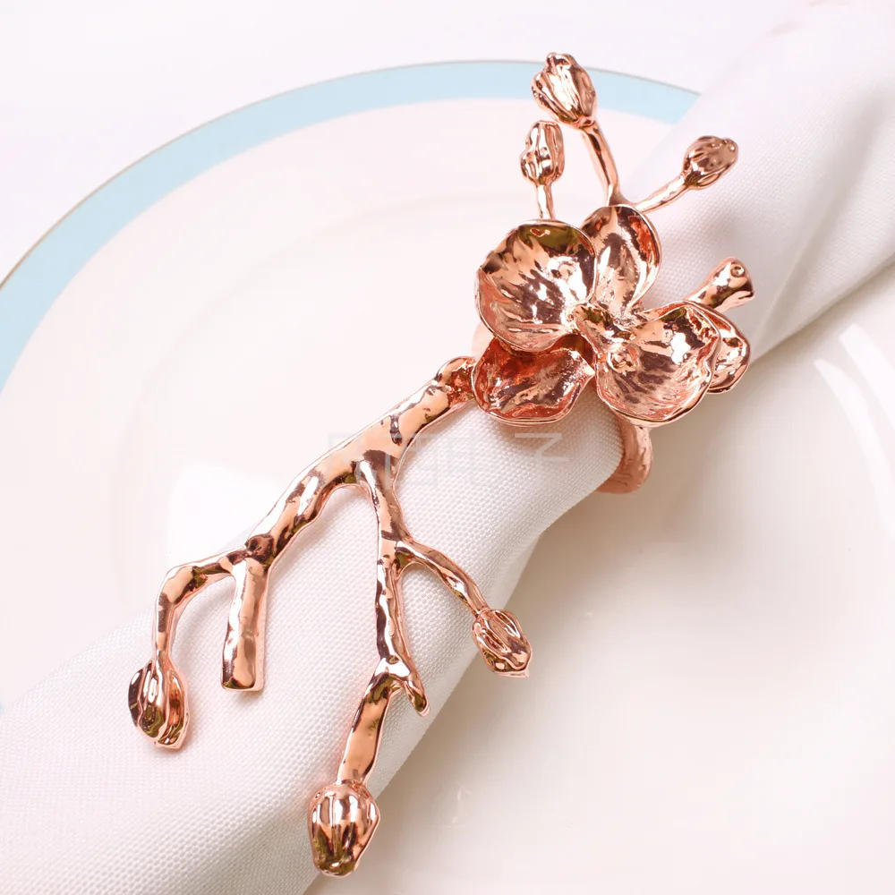 4 шт./лот высококлассные кольца для салфеток держатель сливовое золото