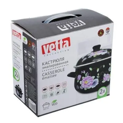 VETTA Иллюзия Кастрюля эмалированная 20см 2 8л индукция | Дом и сад