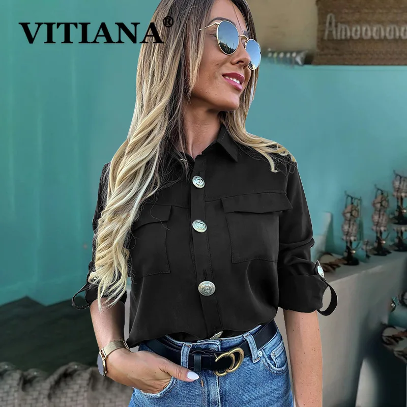 VITIANA Повседневная Блузка с рукавом до локтя Женская Весенняя коллекция 2020