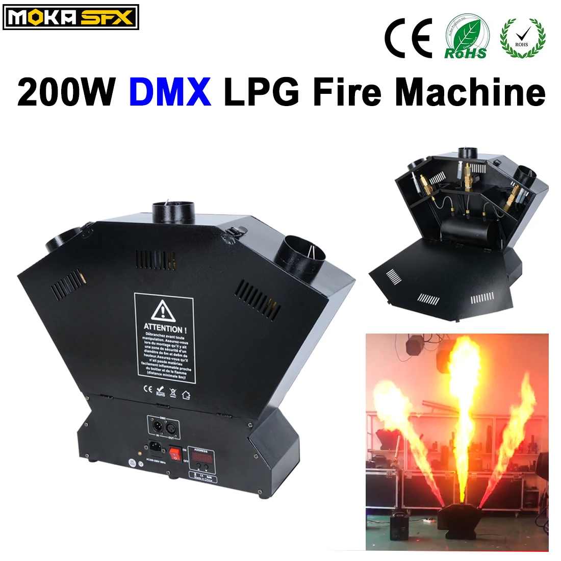 

3 Heads Fire Machine/Several heads fire machine/flame machine Three Directions Spraying