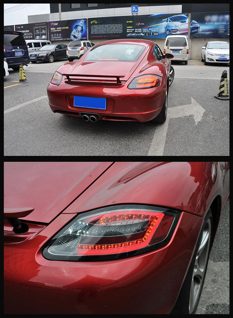 DY_L автомобильный Стайлинг для Porsche 987 полный светодиодный задний фонарь 2004-2008 для Porsche Boxster Cayman светодиодный задний фонарь+ тормоз+ обратный