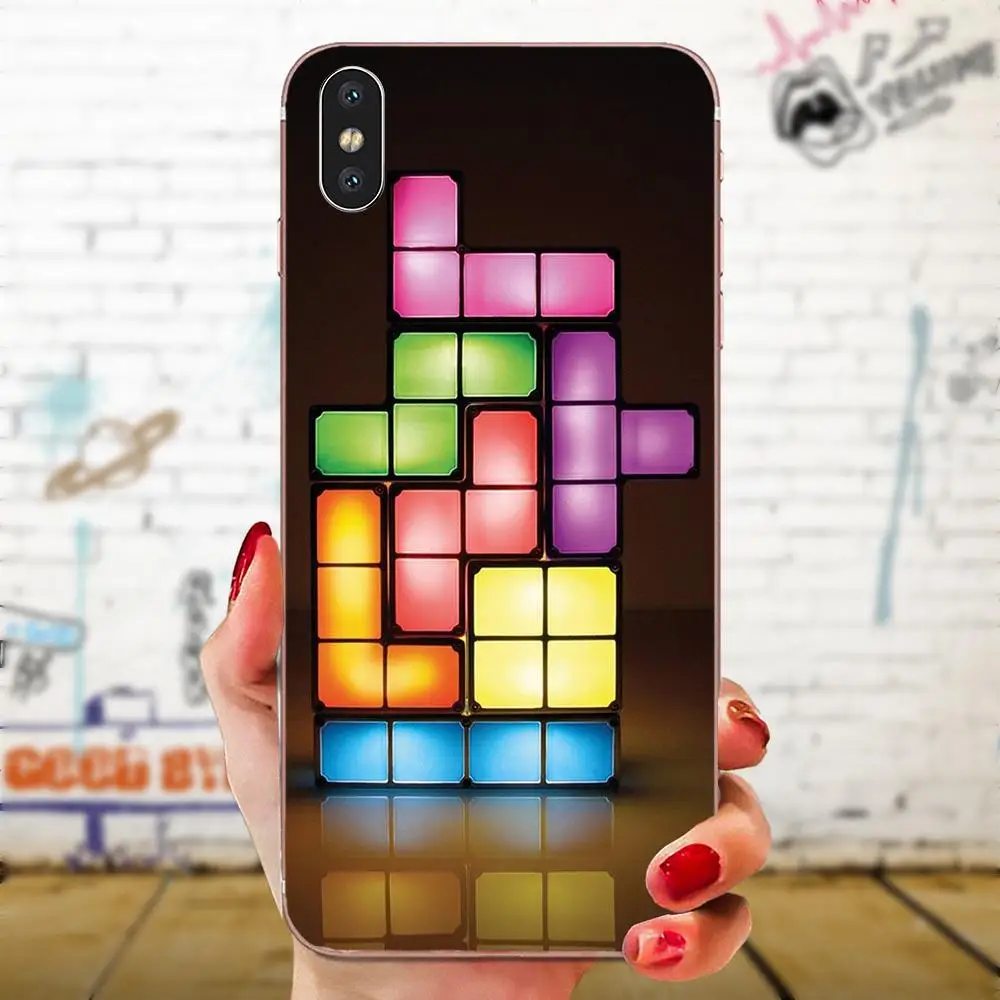 Мягкие чехлы из ТПУ кожи Капа для Galaxy J1 J2 J3 J330 J4 J5 J6 J7 J730 J8 2015 2016 2017 2018 mini Pro тетрис