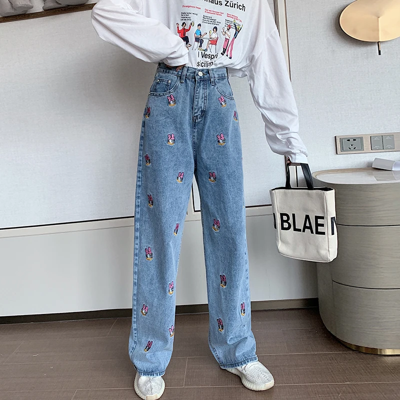 Осенние джинсы клетчатые штаны индивидуальные хип-хоп новые женские брюки с