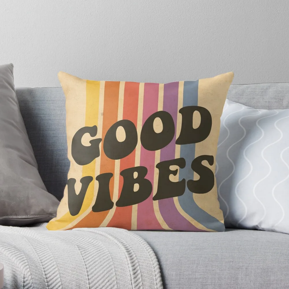 

Good Vibes Throw Pillow Pillowcase Cushion Cover Home Decorative Sofa Pillow Cover Cushion Cover 40x40cm 45x45cm