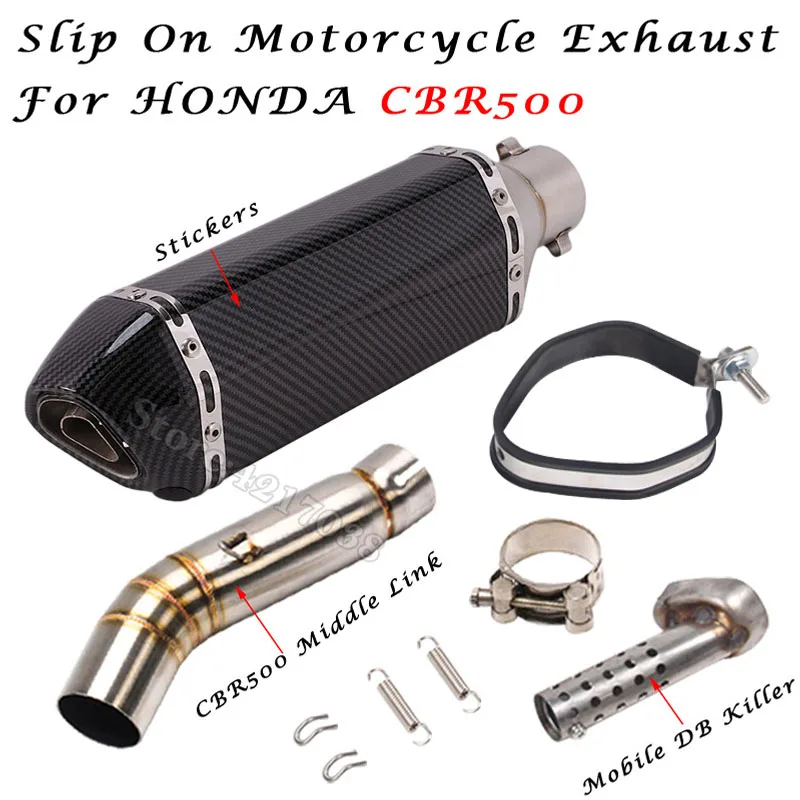 

Глушитель, для выхлопных труб мотоциклов Honda CBR500, CBR500R, CB500X, CB500F, 14, 15, 16, 17, 18 2013, 2019