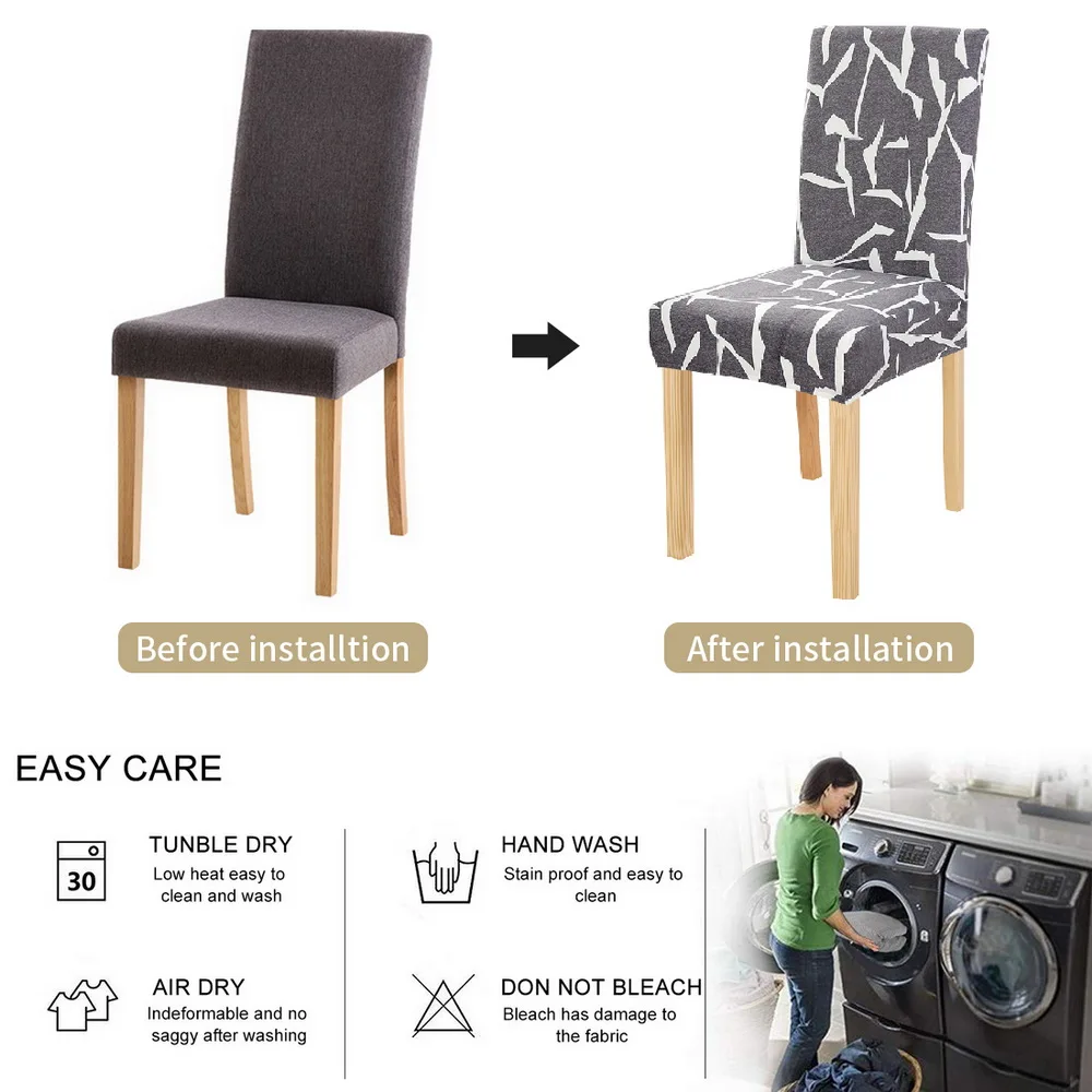 1 шт. чехлы на стулья с принтом съемные эластичные для ресторанов свадеб банкетов