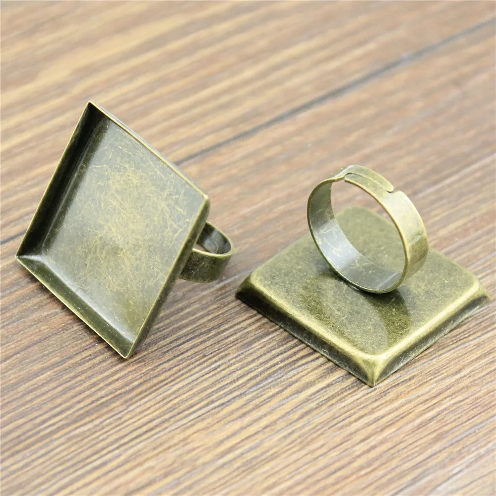 

diy charms for jewelry making pendant 20mm square ring setting 3pcs