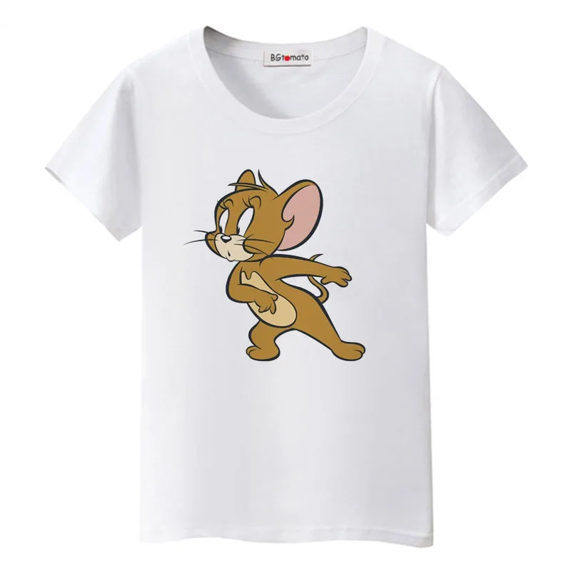 BGtomato, футболка, фильм, звезда, Джерри, мышь, kawaii, футболка, летняя, милая, милая, футболка, женская, дешевая, распродажа, брендовая, новая, мультяшная футболка - Цвет: 9