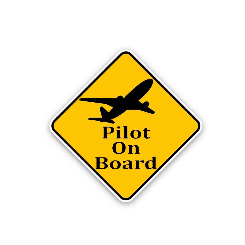 

Pilot on Board Warning Car Stickers Decals Fashion Cover Scratches Accessories for Rear Windshield Window Bumper KK14*14cm