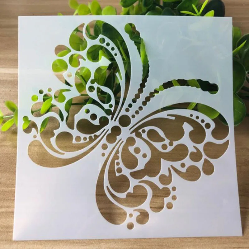 4pc/set Stencils Painting Template DIY Butterfly Scrapbooking Album Embossing Reusable Flower Office School Supplies | Канцтовары для