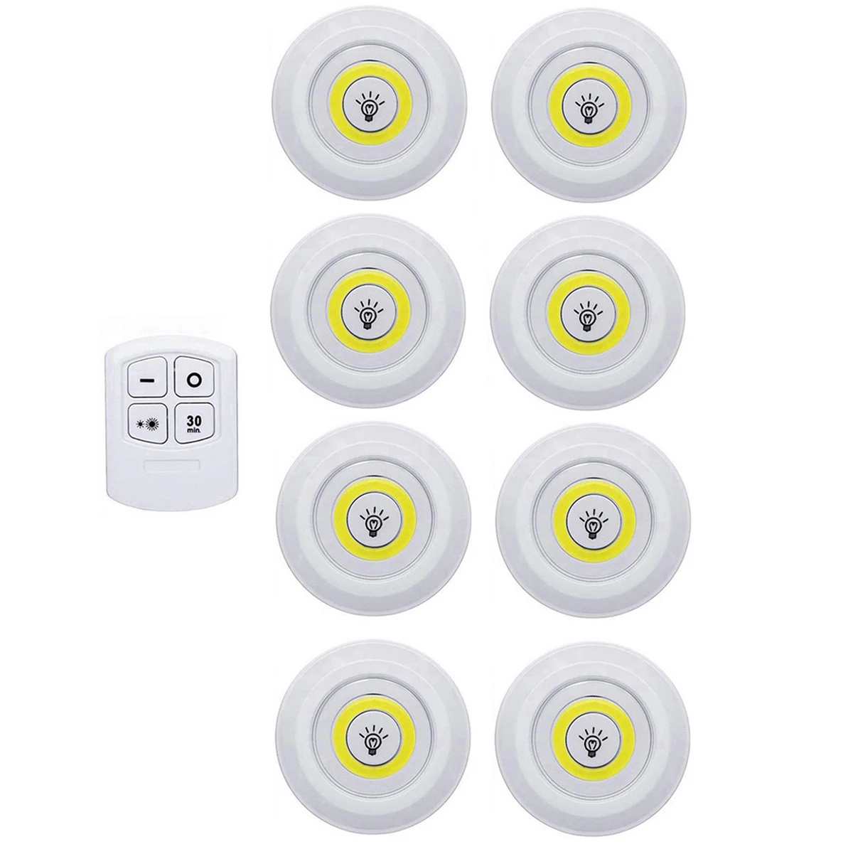 1 controller 8 lamp Светодиодный светильник с регулируемой яркостью на батарейках COB Светодиодные шайбы, комплекты одежды, светильники с пультом дистанционного управления, шкаф для одежды ванная - Цвет: 1 controller 8 lamp