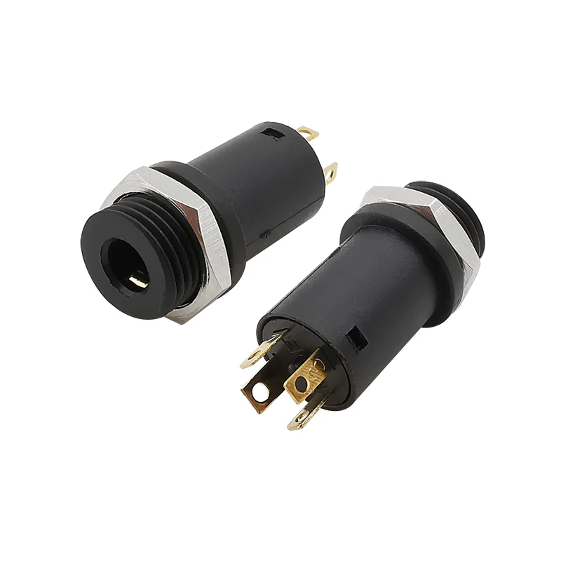 

2Pcs 3.5mm 4 Pin Female Headphone Jack Panel Mount Stereo Connector Audio Video Socket With Thread PJ-3164