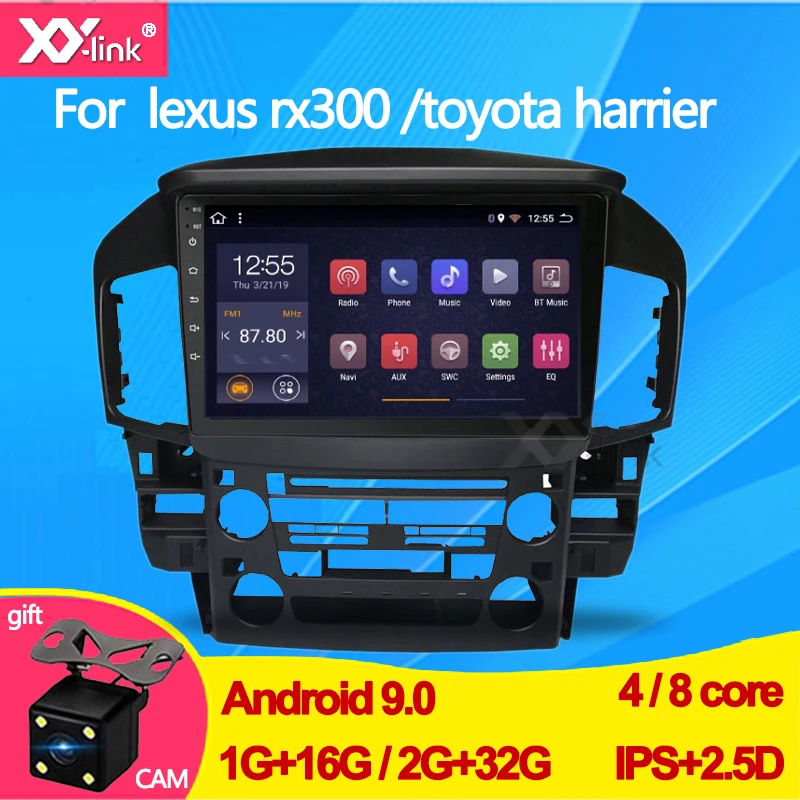 

Автомобильное радио, Gps, Dvd-плеер, Android 9, для Lexus Rx300, Toyota Harrier 1998-2003, головное устройство с мультимедийной навигацией, стерео, разъем 2 Din