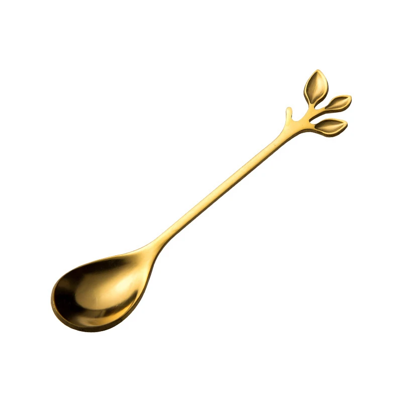 12 см сплав в форме листьев Золотой Серебряный Красный медный инструмент для кофе