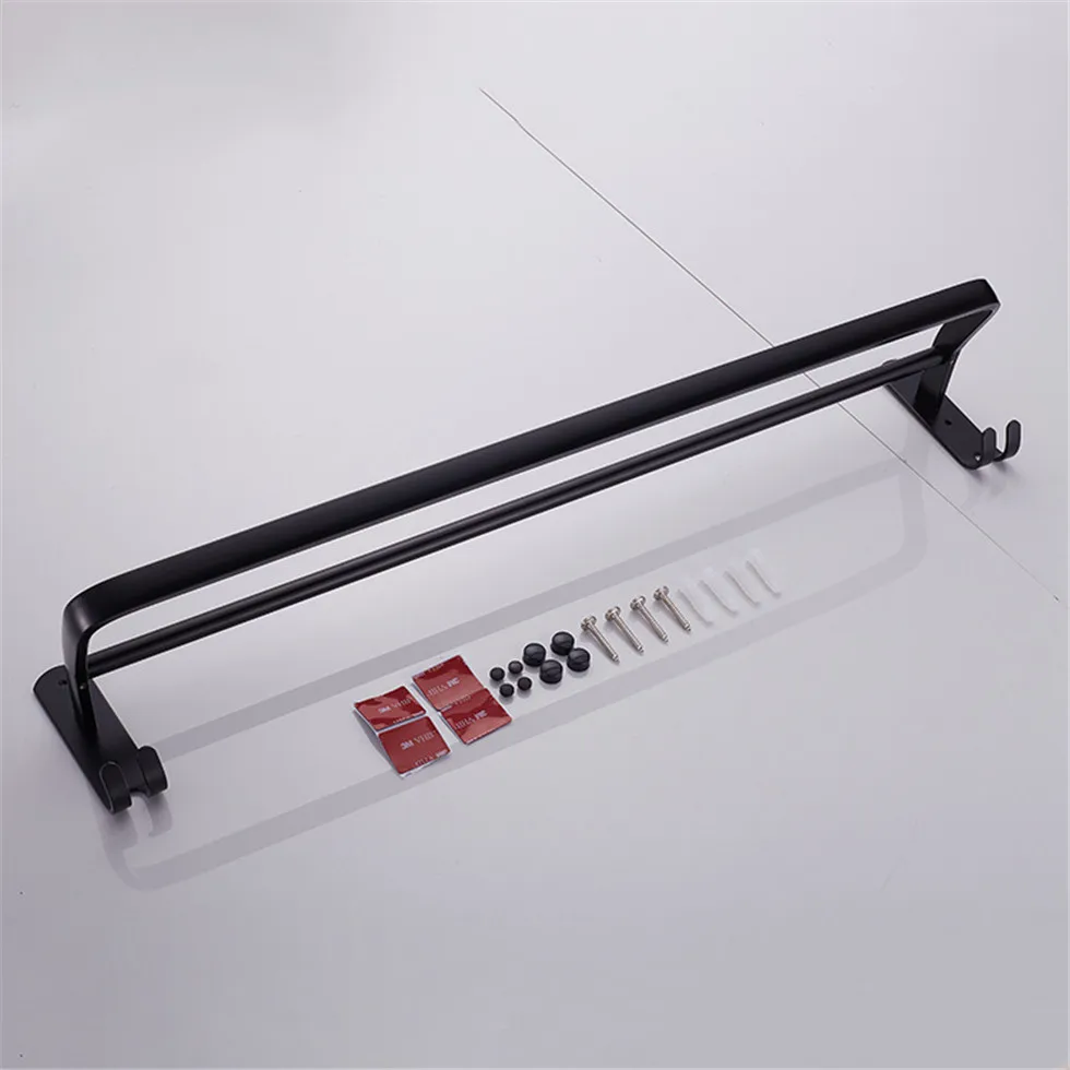 50 см черная двойная вешалка для полотенец настенное крепление пространство