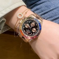 meibin chronograph women watches 2021 ins luxury multi functional rainbow circle watch for stainless steel sports female watch