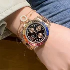 Часы MEIBIN женские с хронографом, роскошные многофункциональные радужные Спортивные С Круглым Циферблатом из нержавеющей стали, 2021 дюйма