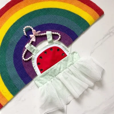 Товары для домашних животных одежда собак и кошек милые летние платья с арбузом