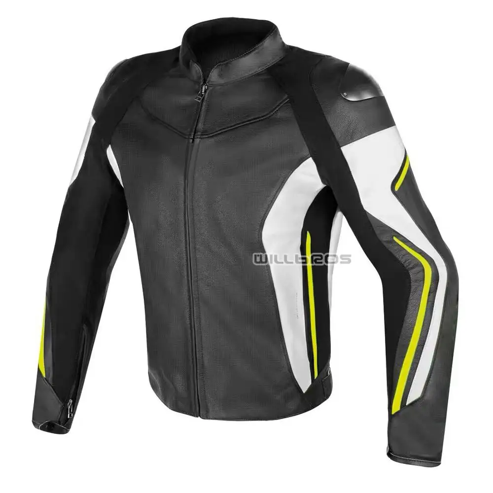 

Dain Assen Leather Jacket Motocross MTB ATV Bike Riding Motorcycle Street Moto Mens Jackets With Protector