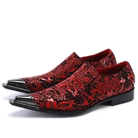 italiano men dress shoes wedding red elegant floral metal pointy oxford man zapatos formal shoes for men designer scarpe uomo