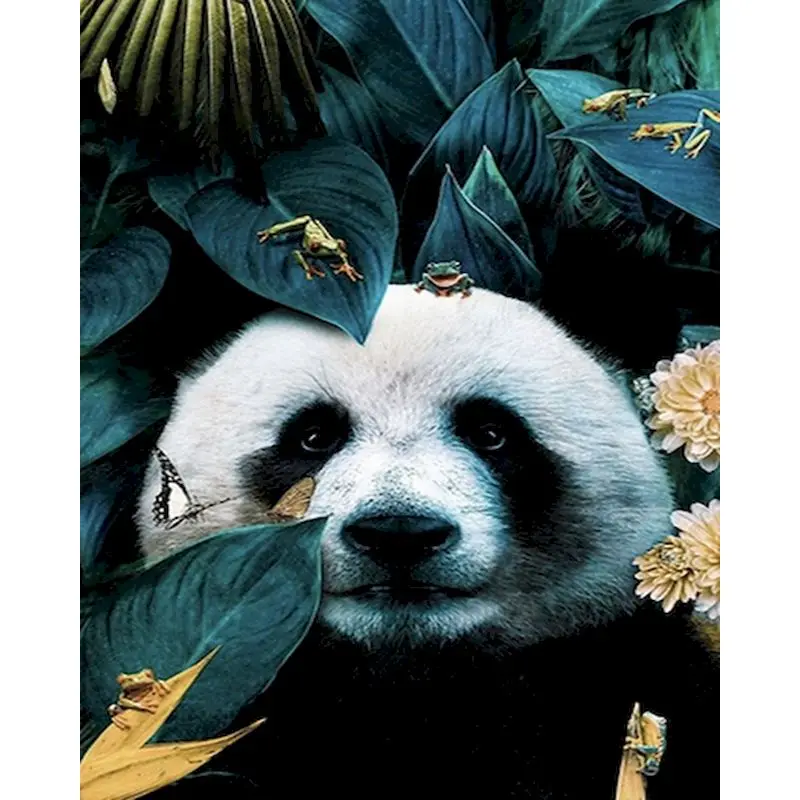 

GATYZTORY Panda Painting By Numbers Frame Canvas Colouring Animal Handpainted Diy Gift Home Wall Decor 60×75cm