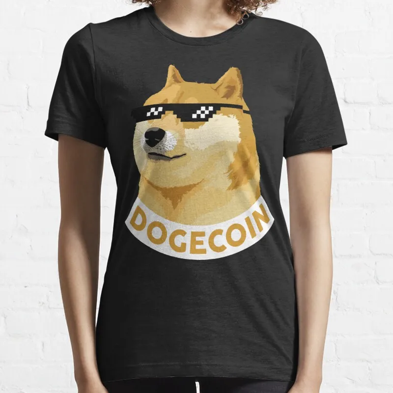 

Новинка, футболка Dogecoin Doge Dogecoin To The Moon, хлопковая Мужская футболка, рубашки для боулинга для мужчин, рубашки на заказ для подростков, унисекс