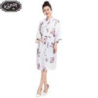 salon client robe butterfly pattern smock kimono hairdressing cape dress beauty spa hotel barber guest gown ladies bath robe