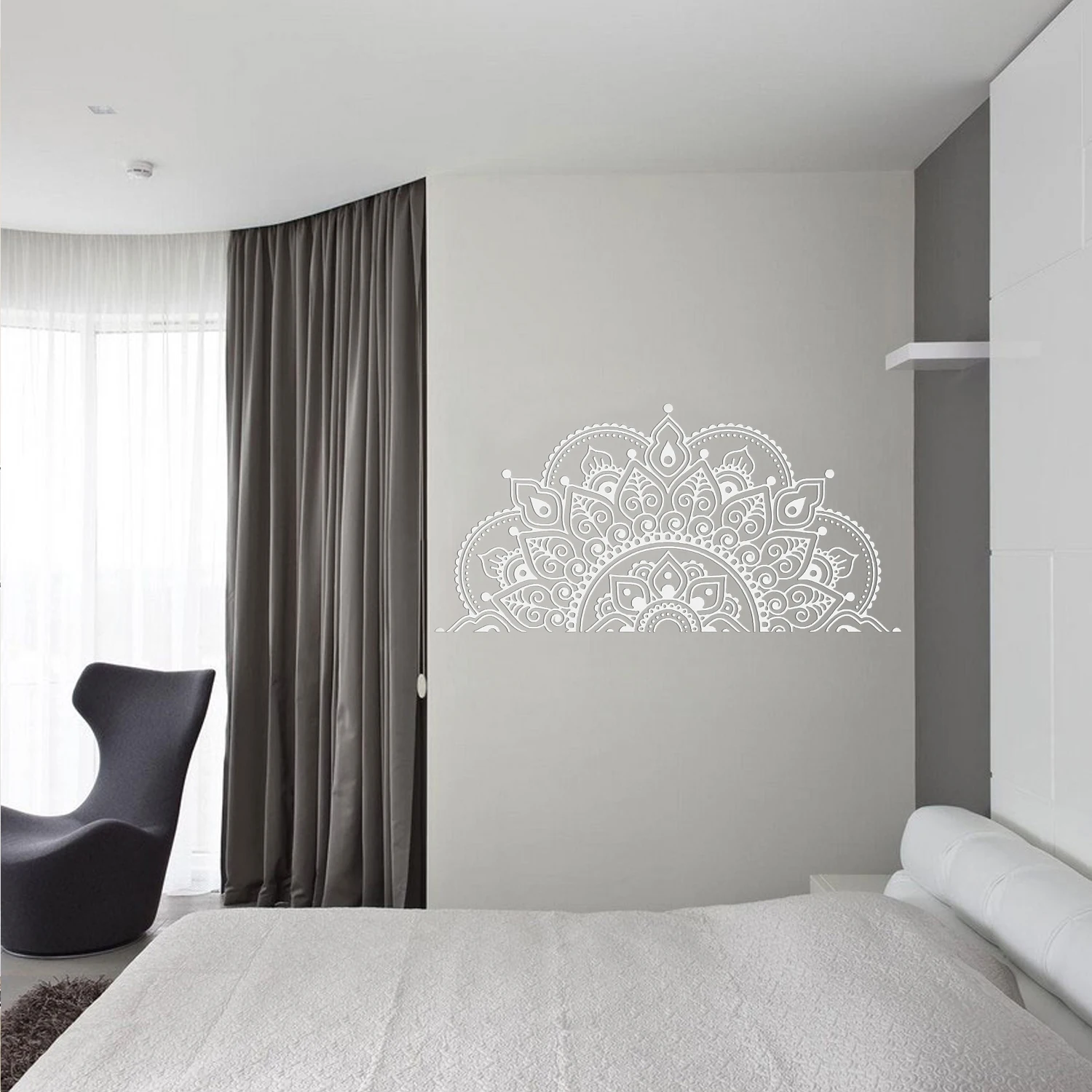 Настенная Наклейка с мандалой в богемном стиле цветок мандалы из ПВХ настенное