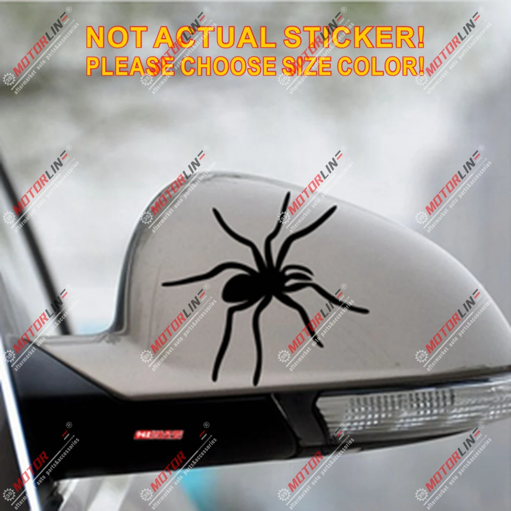 

Pair mirror image Spider Decal Sticker Car Vinyl pick color no bkgrd 13cmx12cm