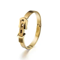 summer titanium steel bangle belt buckle layer box chain hip hop gold metal breaclets for women men jewelry