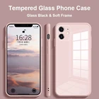 Чехол из жидкого стекла для iPhone 13 11 12 Mini Pro Max XS XR X 7 8 Plus SE2