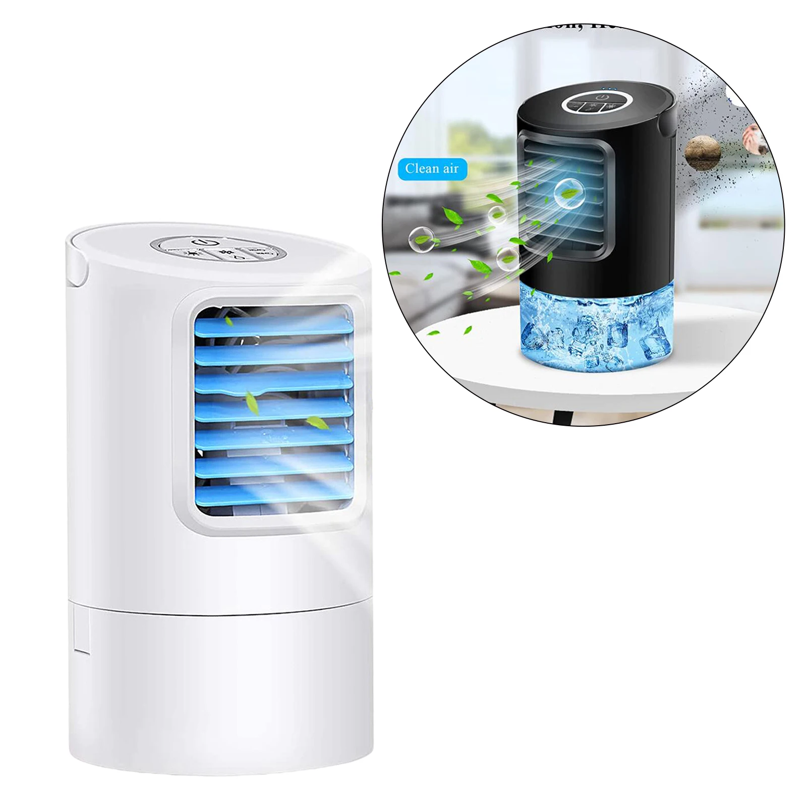 

Mini Air Conditioner Fan Desktop Air Cooler with Timer Humidifier US Plug