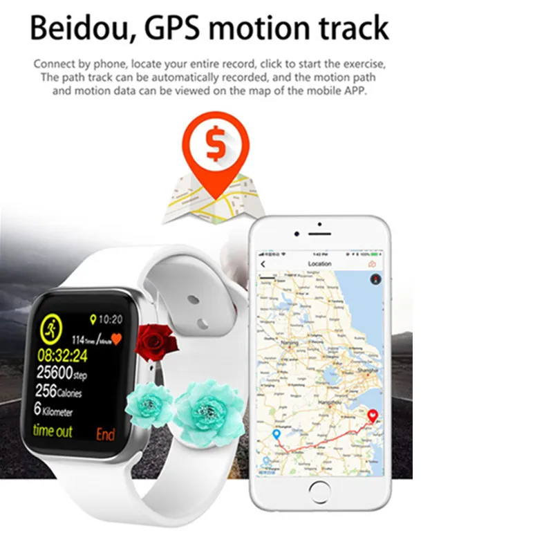 IWO9 Смарт часы серии 4 44 мм с gps Спорт монитор сердечного ритма Smartwatch для iOS iPhone Android