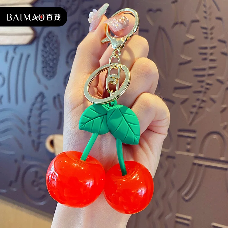 Милый мультяшный акриловый брелок в виде вишни трендовый модный для