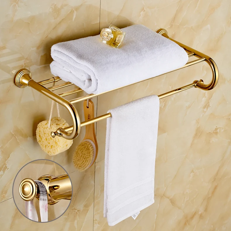 Senlesen роскошная золотистая вешалка для полотенец настенный держатель двойные