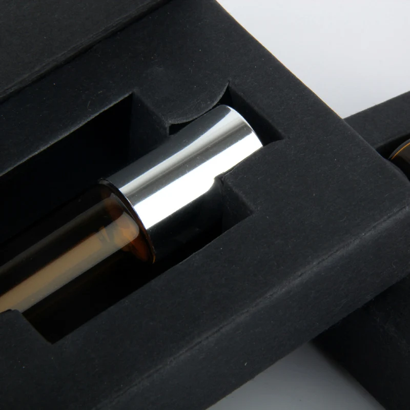 50 шт./лот 5 мл Янтарный мини флакон для духов упаковочная коробка стеклянный рулон