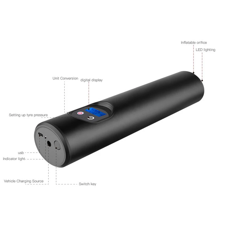 Comprar Compresor De Bomba De Aire Eléctrica Para Coche, Mini Inflador De Neumáticos Inalámbrico Portátil De 12V Y 150PSI Para Bicicleta Y Motocicleta