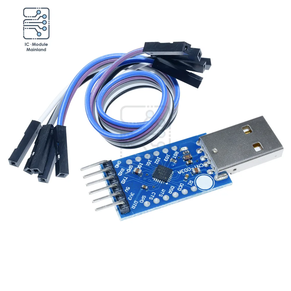 

CP2104 USB 2.0 to TTL UART 6PIN Module Serial Converter CP2104 STC PRGMR Replace CP2102 With Dupont Cables for Arduino