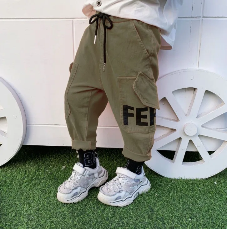 

Children's Clothing Boys Casual Pants Tide Children Pants Baby Western Style Overalls Boy Children Korean Version of Spring