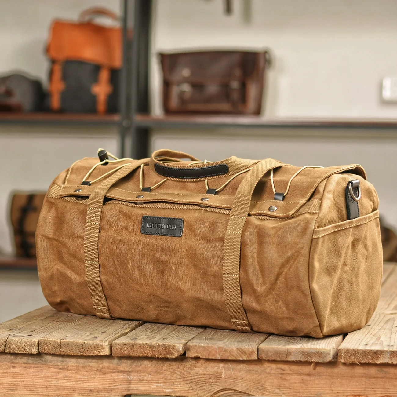 Retro canvas travel bag waterproof hand luggage bag male travel bag outdoor one-shoulder luggage bag gym bag