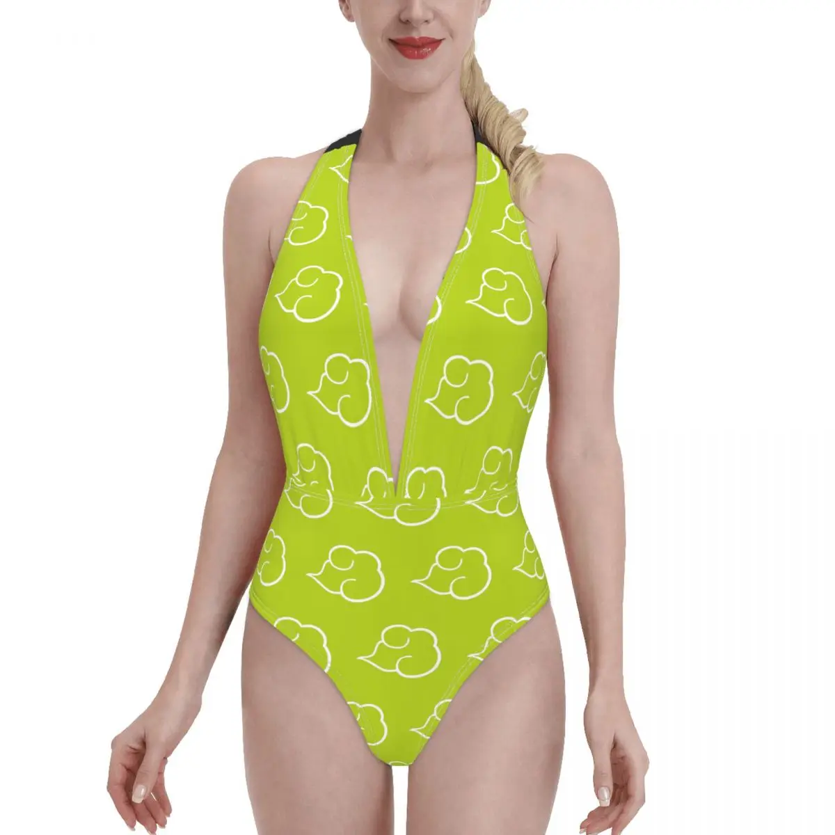 

Женские экзотические бикини 2021, женский купальник с символами Акацуки 2, цельный женский топ, купальный костюм с героями аниме и мультфильмо...