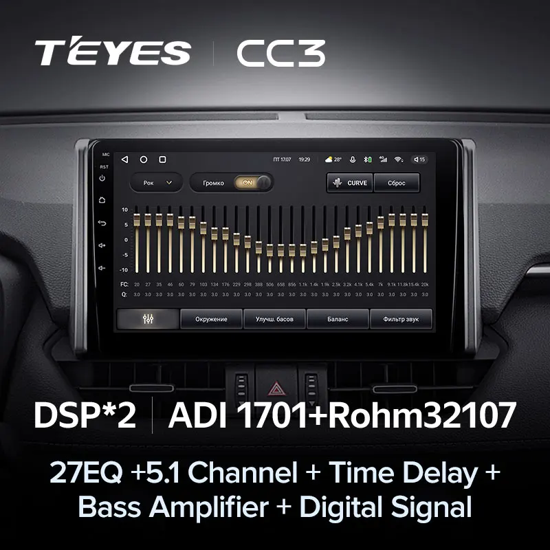 TEYES CC3 Штатная магнитола For Тойота РАВ4 Toyota RAV4 XA50 2018 - 2020 до 8-ЯДЕР 4 + 64ГБ 27EQ DSP carplay