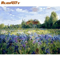 ruopoty frame flowers diy painting by numbers landscape unique gift calligraphy painting for home decor 40x50cm wall artwork
