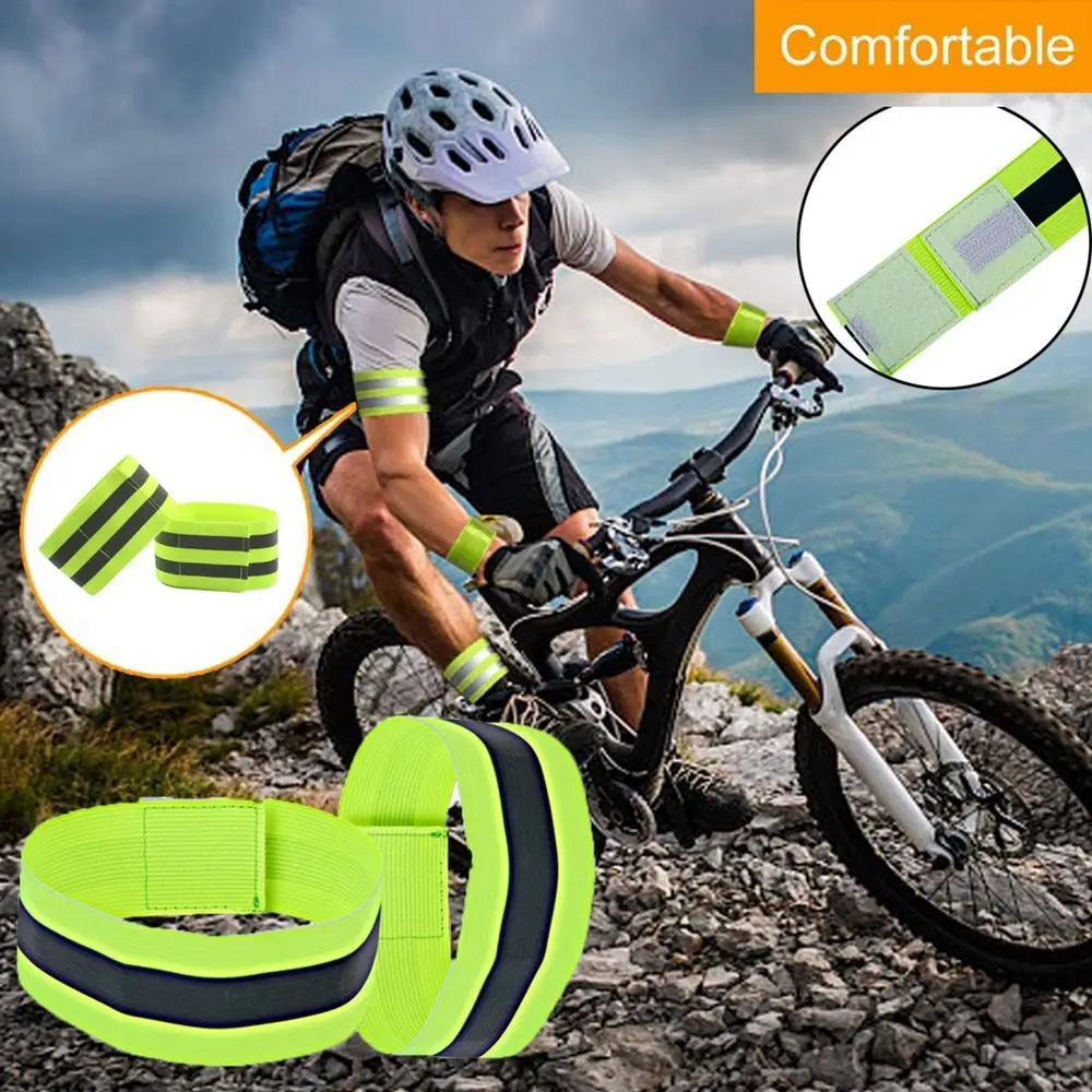 Running Fishing Cycling Reflective Strips Warning Wristband Safety Armband Bicycle Bind Pants Hand Leg Strap Tape | Спорт и